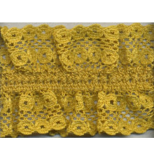 Кружево-рюш на резинке, 40 мм, цвет горчичный