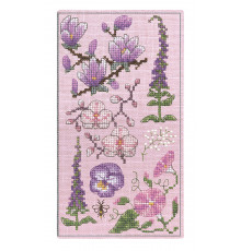 Набор для вышивания футляра для очков "Spectacle Case Pink Flowers" (Розовые цветы), 8,5 х 16 см