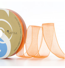Лента органза SAFISA мини-рулон, 15 мм, 3,5 м, цвет 61, оранжевый