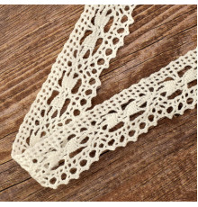Хлопковое кружево, 25 мм, цвет белый