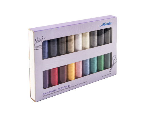 Набор с нитками Silk Finish  в подарочной упаковке, 18 катушек
