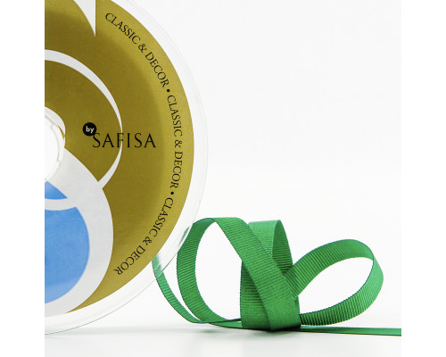 Лента репсовая SAFISA, 10 мм, 25 м, цвет 25 зеленый