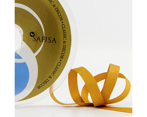 Лента репсовая SAFISA, 10 мм, 25 м, цвет 54 бежево-золотистый
