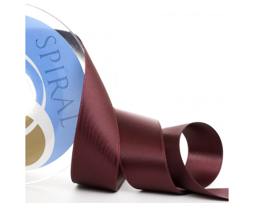 Лента атласная двусторонняя SAFISA, 11 мм, 25 м, цвет 30, бордовый