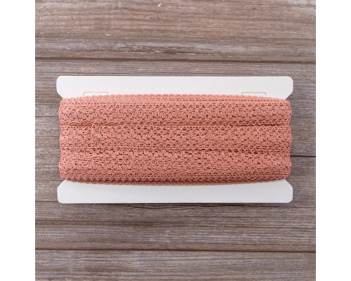 Мерсеризованное хлопковое кружево, 20 мм, цвет серо-розовый