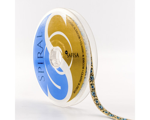 Лента жаккардовая с люрексом SAFISA, 10 мм, 15 м, цвет 02