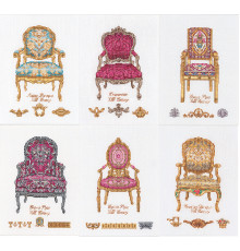 Набор для вышивания "Шесть стульев", канва лён 36 ct