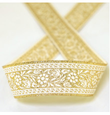 Лента жаккардовая с люрексом SAFISA арт.9251, 25 мм, 15 м