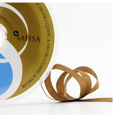 Лента репсовая SAFISA, 10 мм, 25 м, цвет 88 коричневый светлый