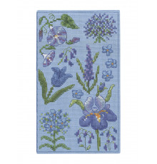 Набор для вышивания футляра для очков "Spectacle Case Blue Flowers" (Голубые цветы), 8,5 х 16 см